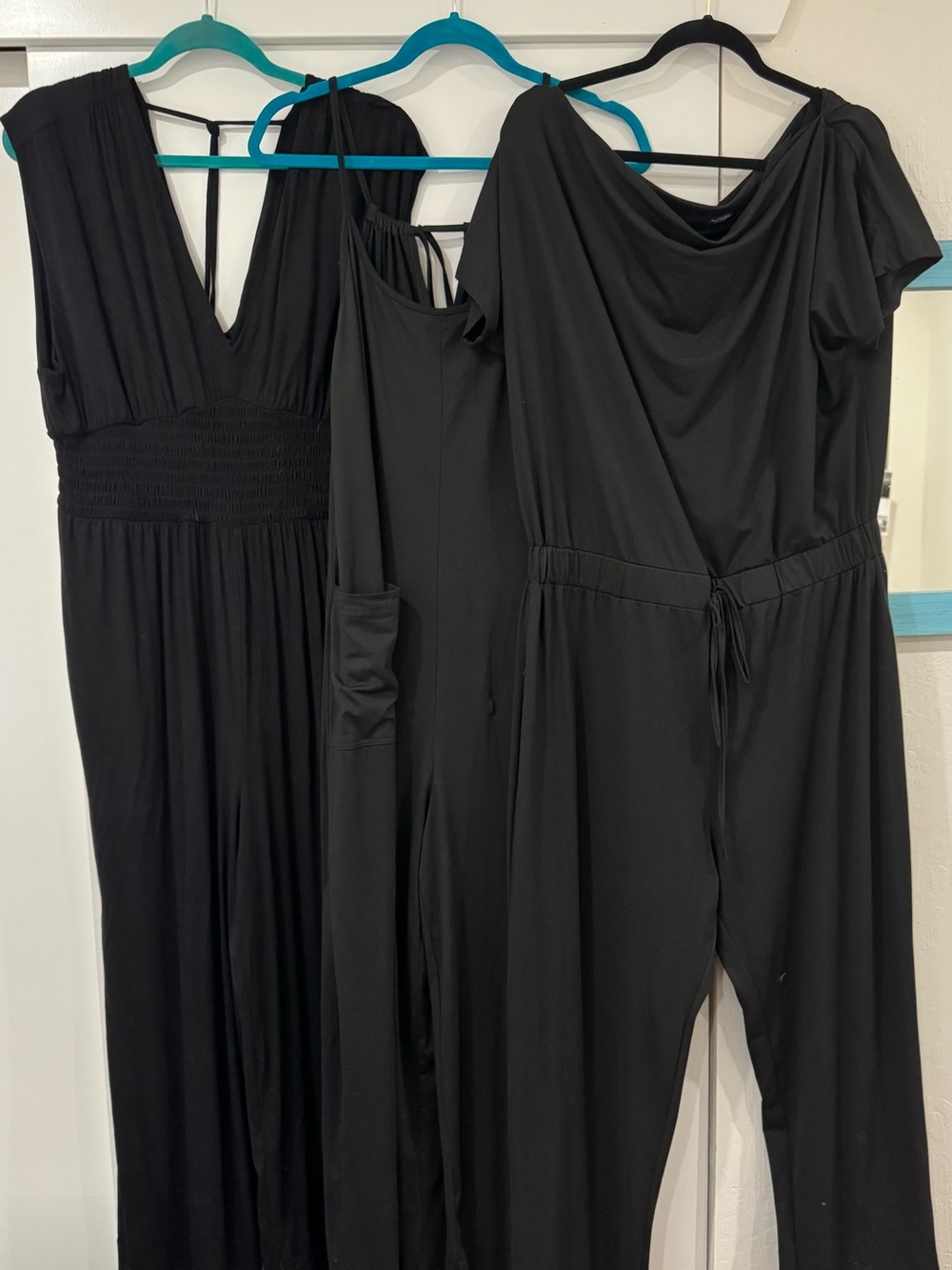 Women’s Black Jumpsuit - Sleek Draped Neckline